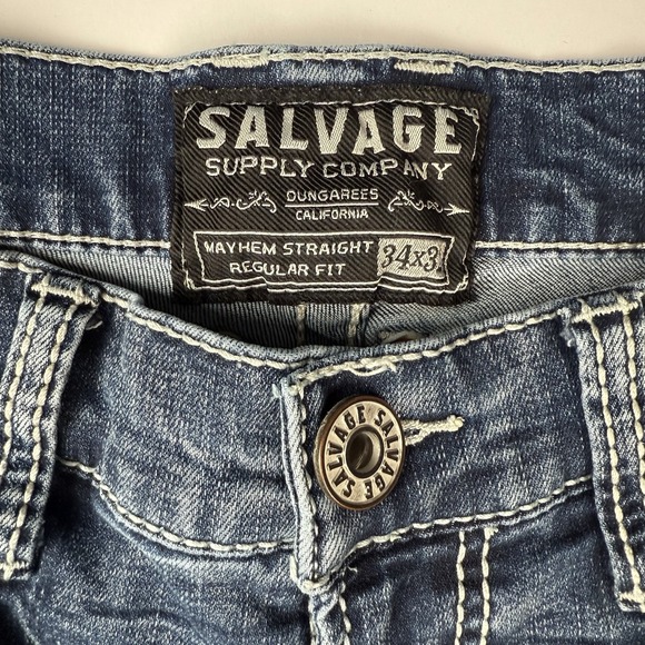 Salvage Supply Co for Buckle Mayhem Straight Fit  Jeans Men 34x32 - Picture 6 of 15